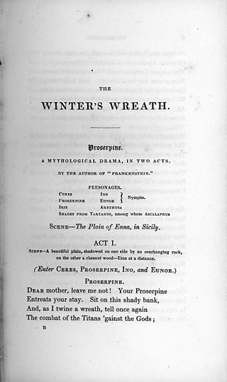 La prima edizione di Proserpine di Mary Shelley sul Winter's Wreath (1832)