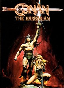 Poster dal film Conan il Barbaro, 1982, diretto da John Milius, con Arnold Schwarzenegger