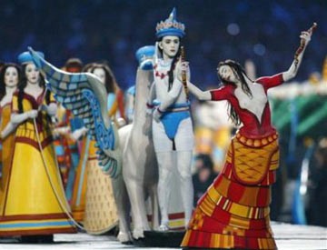 Cerimonia di apertura in stile minoico, ai giochi olimpici di Atene nel 2004.