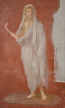Saturno affresco dalla Casa dei Dioscuri a Pompei, Museo Archeologico di Napoli