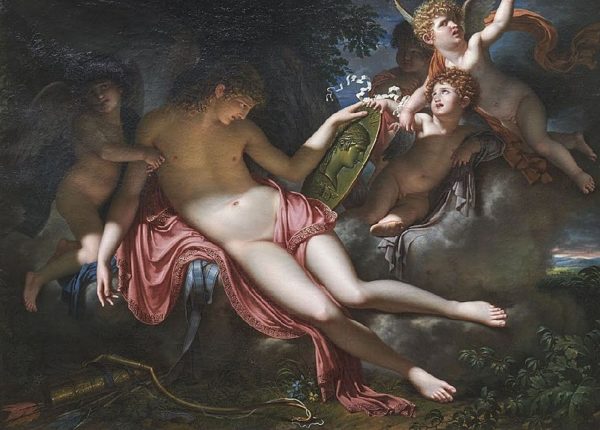 Amore piange sul ritratto di Psyche, Charles Meynier,_1792