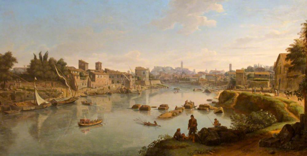 Veduta del Tevere da Via Marmorata, Roma, Gaspare Vanvitelli (1653–1736)