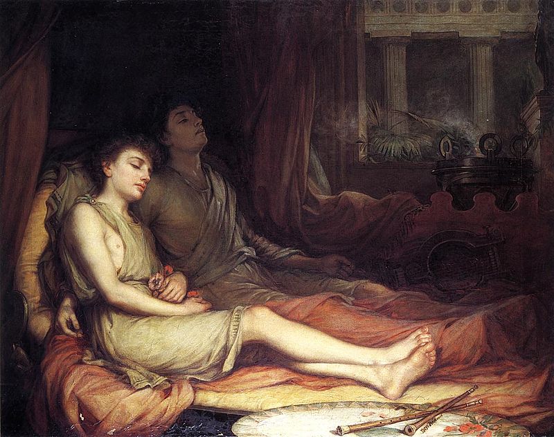 Sonno e suo fratello Morte figli della Notte, di Evelyn De Morgan (1883)