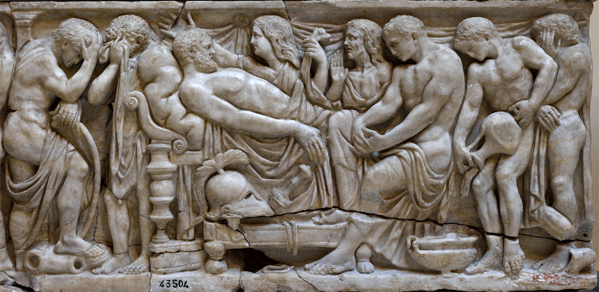 Achille piange la morte di Patroclo, Museo Archeologico di Ostia 
