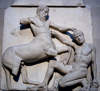 Centauro che combatte una Lapite, metopa del Partenone (British Museum)