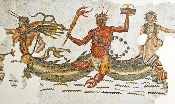 Forci - Dio del mare della mitologia greca. Questa è un'opera di epoca romana. Si trova nel Museo Nazionale del Bardo.
Taumante è raffigurato, a sinistra Forci al centro e Ceto a destra