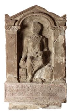 Lapide dedicata dal siriano Barates alla moglie, la liberta Regina dei Catuvellauni. British Museum
