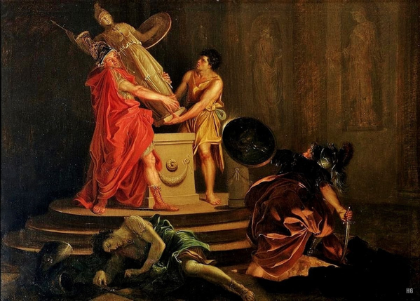 Odisseo e Diomede rubano il Palladio, Gaspare Landi,1783