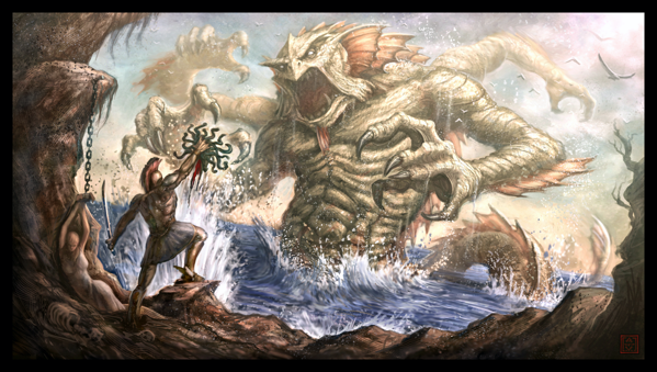 Perseus vs. the Kraken, VegasMike, deviantart.com