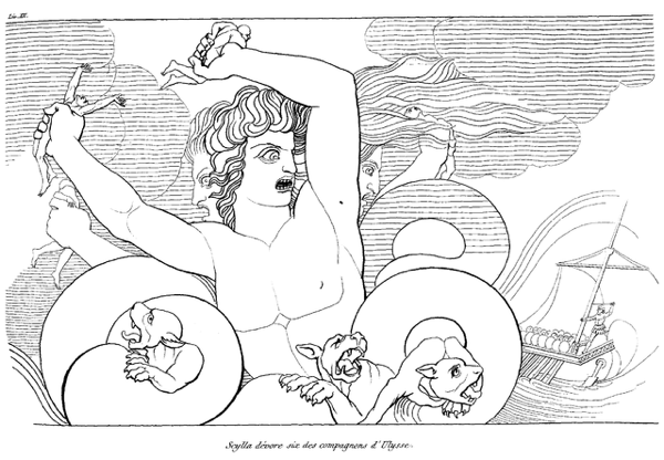 Scilla, Odissea, John Flaxman, 1810