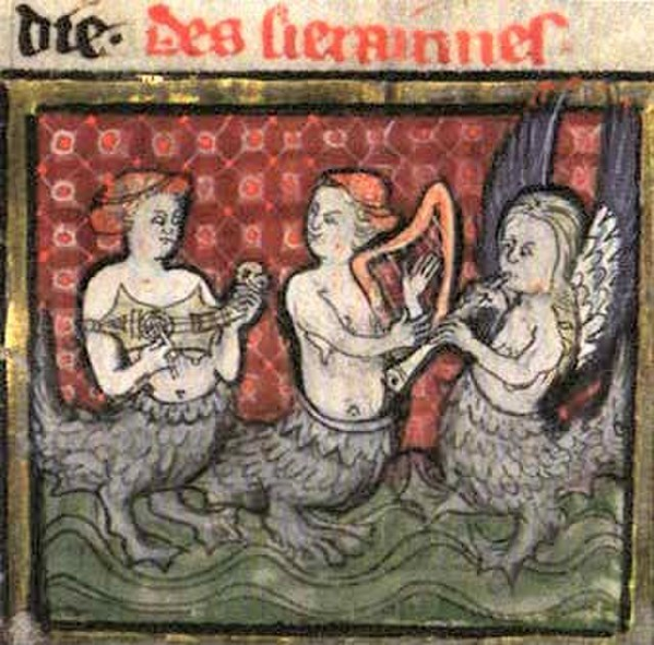 Tre Sirene, immagine dal libro di Brunetto Latini Li livres dou tresor 