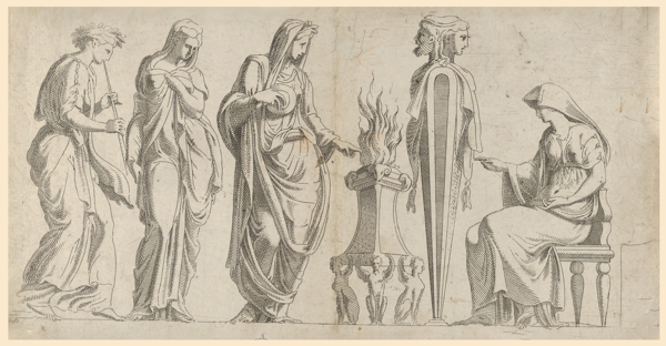 Un sacrificio, Léon Daven, Francesco Primaticcio, acquaforte, Metropolitan Museum of Art 