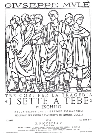 Locandina per I Sette a Tebe di Giuseppe Mulé, 1934