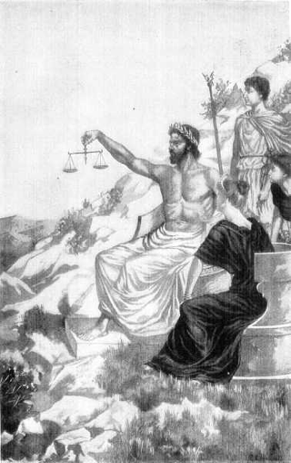 Zeus sul Monte Ida, disegno di Hubbell