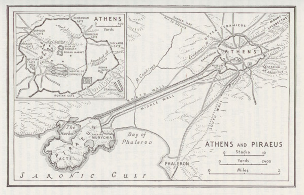 Antica Mappa di Atene e del Pireo