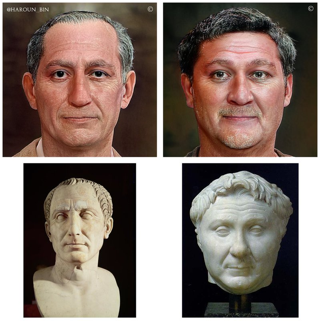 I volti di Cesare e Pompeo: ricostruzioni in 3D e busti in marmo