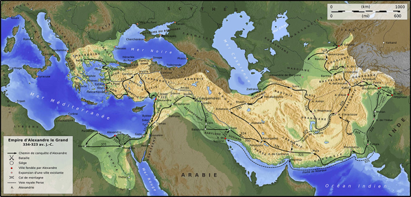 L'Impero di Alessandro Magno al suo apogeo
