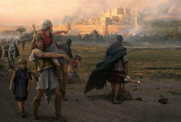 La fuga di Enea con il padre e il figlio da Troia. Autori: Jose Daniel Cabrera Pena e Rocio Espin Pinar