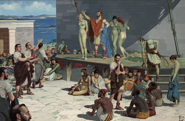 Mercato di schiavi nell'Antica Grecia