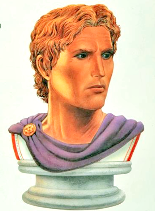 ritratto di Alessandro da Who was Alexander the Great?by David Nasmyth, 1998