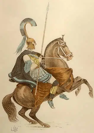 Cavaliere tessalico da un disegno del XIX secolo