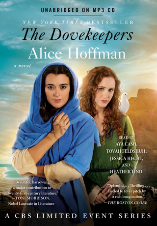Copertina del romanzo, The Dovekeepers, ambientato durante l'assedio di Masada, con le due attrici che interpretano i ruoli delle protagonsite nella miniserie Tv