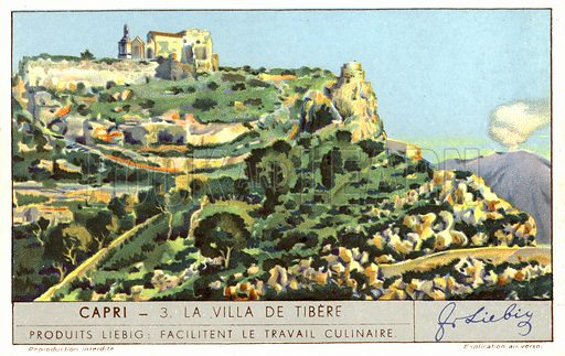 La Villa di Tiberio a Capri, figurina Liebig
