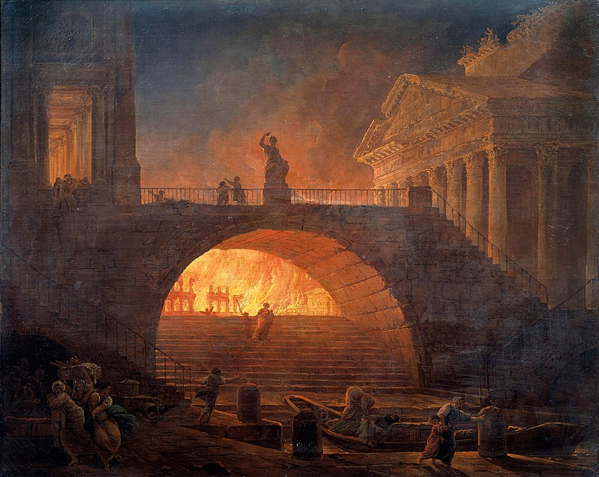 L'incendio di Roma, Hubert Robert, 1785