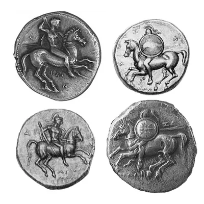 Monete di Tarentum raffiguranti cavalieri