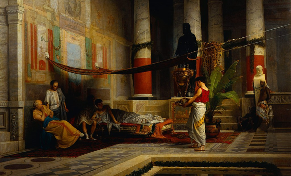 Poppea reca la testa di Ottavia a Nerone, Giovanni Muzzioli (1876)