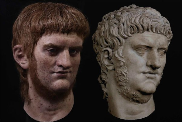 Ricostruzione 3d e busto di Nerone