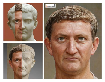 Ricostruzione del volto di Tiberio, fonte: boredpanda.com