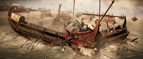 Ricostruzione di una battaglia navale romana