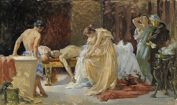 Studio per la Morte di Lucano, dipinto di José Garnelo Alda