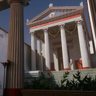 Tempio di Asclepio a Pompei, ricostruzione 3D, Artstation