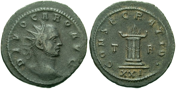 Antoniniano dedicato al Divo Caro