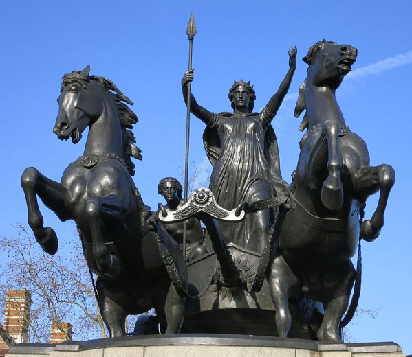 Boadicea e le sue figlie, Ponte di Westminster, Londra