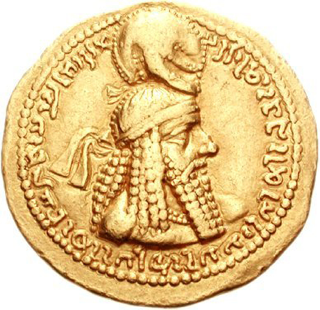 Dinaro d'oro di Ardashir I, 230 d.C.