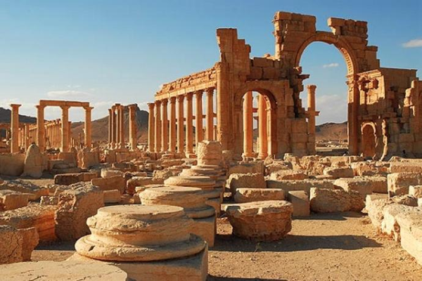 Le rovine della città di Palmira