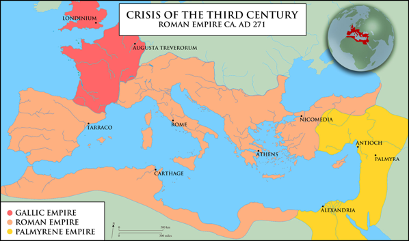 Mappa dell'Impero nel III secolo