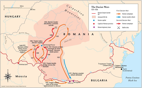 Mappa delle guerre daciche