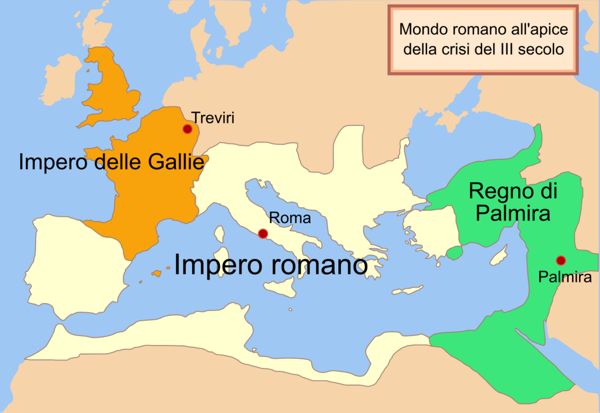 Mappa dell'impero durante il III secolo