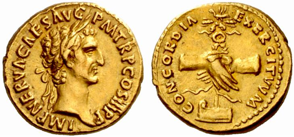 Moneta di Aureo emessa sotto Nerva