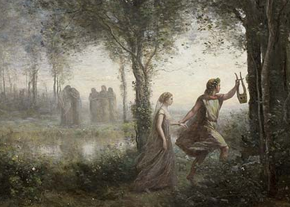 Orfeo conduce Euridice via dagli inferi, Jean Baptiste Camille Corot