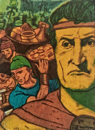 Silla vincitore delle guerre contro Mitridate (83 a. C.). Figurina dalla Storia di Roma, Edizioni Di Lara, 1967