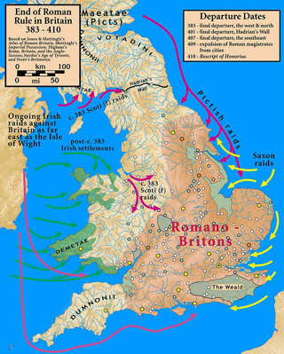 Mappa delle scorribande compiute dai vari attori della "grande congiura" dei Britani contro Roma
