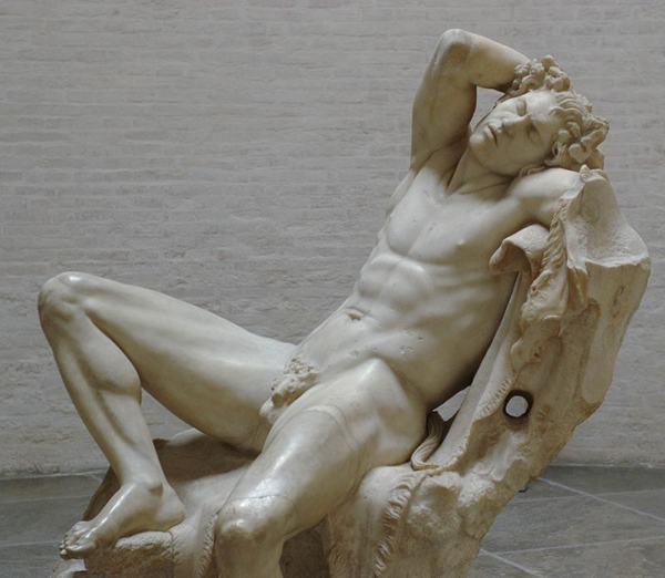 Satiro dormiente, meglio noto come Fauno Barberini, copia in marmo di un originale ellenistico in bronzo (200 a.C. circa), Gliptoteca, Monaco di Baviera 