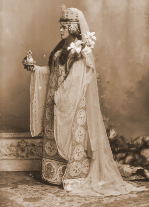 Lady Randolph Churchill, nelle vesti dell'imperatrice Teodora, nel 1897