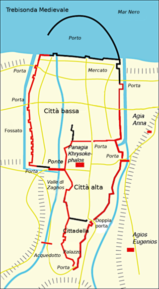 Linea della cinta muraria di Trebisonda