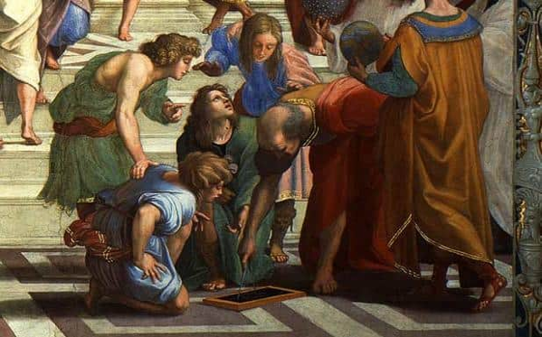 Archimede, particolare da La Scuola di Atene di Raffaello